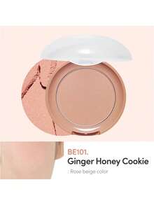 ETUDE Lovely Cookie 腮紅 BE101 薑蜂蜜餅乾色，細緻粉末，質地滑順，自然顯色，持久顯色，提亮膚色，日常妝容，甜美少女風，韓系美妝，4g/0.14oz - BE101 Ginger Honey Cookie - 查看 4