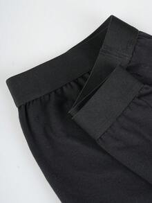 Norcotton Black All-Match Men's Lounge Pants Elastic Waist Versatile Cotton Straight Leg Pajama Pants 2pcs/Pack - Black - View 4
