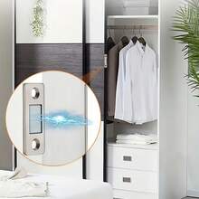 8pcs Ultra-Thin Magnetic Locks With Adhesive Seal For Cabinet Doors And Drawers, Suitable For Closing Kitchen And Wardrobe Doors, Includes 2 Sets Of Magnetic Strips + 2 Sets Of Stickers + 4 Screws - L-shaped - View 7