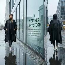 Thickened Poncho Raincoat, Unisex, Quick-Drying Windproof, Suitable For Hiking, Camping, Cycling, Fishing, Outdoor Travel And More - A - View 9