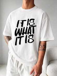 ZYNTH BALENO Men's Fashionable Letter Print Short Sleeve T-Shirt, Suitable For Gym, Sports, Cycling, Running In Summer - White - View 4