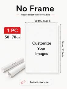 Customizable Wooden Frame Canvas Wall Art - Personalized Family Portraits And Action Photos, Printing, Suitable For Living Room, Bedroom Or Home Office Decor, Cozy Room Accent, Quality Reproduction Framed Canvas Painting - Multicolor - View 20