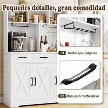 Alacena Gabinete De Madera Blanco Con 3 Cajones Y 3 Puertas - Blanco - Ver 8