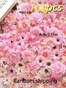 15/50/100pcs Pink Artificial Flowers/Simulation Flower Material Kit, Suitable For Home Decor, Graduation Ceremony, Wedding, Party Decoration. Valentine's Day, Mother's Day Gift, Flower Box Material, New Year Decoration. - Pink - View 10