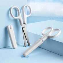 1pc Mini White Scissors, Portable Stainless Steel Blade Paper Cutter, Craft Stationery, Office School Gift - Multicolor - View 2