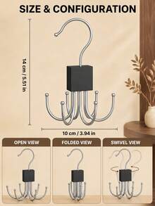 360° Rotating Vest Hook, Can Store 36 Bras, Scarves, Wallets, Closet Storage Organizer Rack, Space-Saving Wardrobe Hanging Rack, Clothing Accessories Bra Storage Solution, Home Storage - Multicolor - View 11