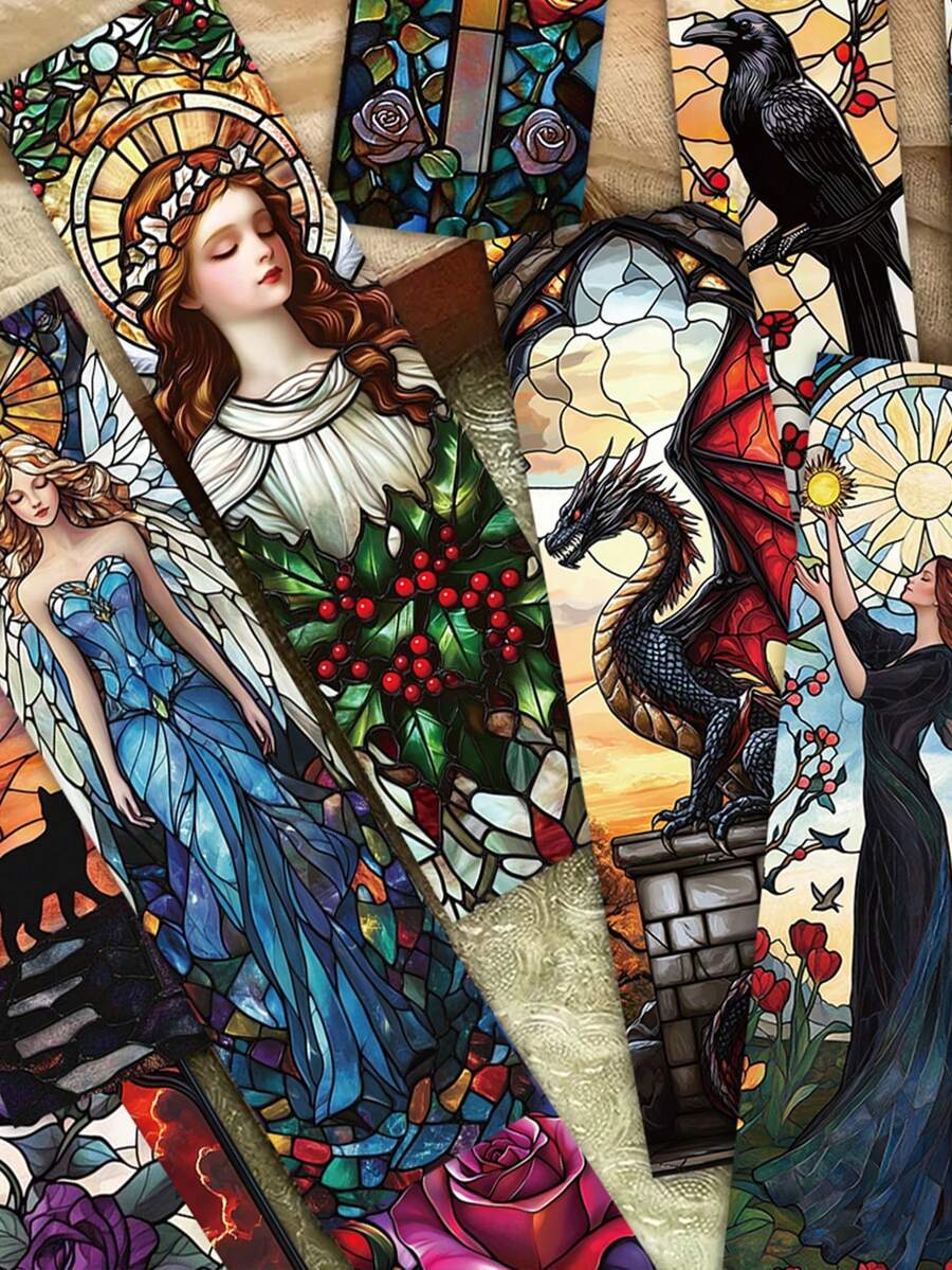30pcs Gothic Style Lace Bookmarks Decorative Small Cards Books Decorative Cards Reading Labeling Cards - A - View 1