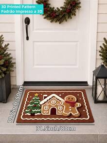DAJIANG 1 buah Keset Pintu Bentuk Manusia Kue Jahe Natal, Karpet Luar Ruangan Cetak 3D Warna Khaki, Keset Selamat Datang, Karpet Lorong, Karpet Area, Alas TPR, Keset Lantai Anti Selip, Cocok untuk Kamar Mandi, Lorong Dalam Ruangan, Kamar Tidur, Ruang Tamu, Samping Tempat Tidur, Dapat Dicuci dengan Mesin, Mudah Dibersihkan, Keset Pintu Masuk, Dekorasi Rumah Musim Gugur - MultiWarna - View 13