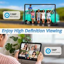 Qetupa 10.1-Inch Android 15 Tablet With Case, Keyboard, And Mouse, 8GB RAM + 128/256GB Storage (Expandable To 1TB), HD (1280x800) IPS Touchscreen, 5MP Front Camera And 13MP Rear Camera, 6000mAh Battery (Charging Adapter Not Included) - Gold - View 6