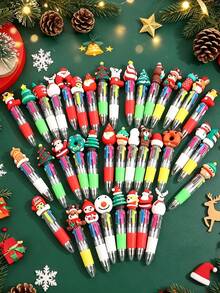 Christmas Colorful Ballpoint Pen, Christmas Mini Press Pen, Suitable For Schools And Offices, Perfect For Exchanging Gifts And Christmas Gifts On Campus. (Random Color And Style) - A - View 6