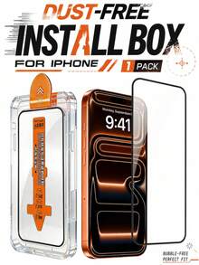 CASECOPS 1 Paket Pelindung Layar Ponsel Kaca Tempered Definisi Tinggi, Dengan Alat Pemasangan Otomatis, Bebas Gelembung, Pemasangan Cepat, Anti Gores, Anti Sidik Jari, Kompatibel Dengan iPhone 18 Pro Max/18 Pro/17 Pro Max/17 Pro/17 Air/17 E/17/16 Pro Max/16 Pro/16 E/16 Plus/16/15 Pro Max/15 Pro/15 Plus/15/14/13/12/11 Series, Kompatibel dengan Casing Ponsel - 1 buah - View 1