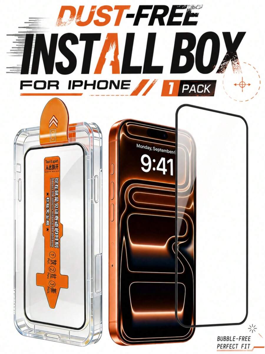 CASECOPS 1 Paket Pelindung Layar Ponsel Kaca Tempered Definisi Tinggi, Dengan Alat Pemasangan Otomatis, Bebas Gelembung, Pemasangan Cepat, Anti Gores, Anti Sidik Jari, Kompatibel Dengan iPhone 18 Pro Max/18 Pro/17 Pro Max/17 Pro/17 Air/17 E/17/16 Pro Max/16 Pro/16 E/16 Plus/16/15 Pro Max/15 Pro/15 Plus/15/14/13/12/11 Series, Kompatibel dengan Casing Ponsel - 1 buah - View 1