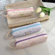 1 pièce Trousse à crayons portable de style dessin animé anime japonais-coréen à fleurs, sac de rangement, sac organisateur, sac fourre-tout, sac de papeterie portable grande capacité pour étudiantes, trousse à crayons de papeterie de style coréen, école, étudiant, maison, salle de classe, bureau, apprentissage, écriture, rangement, stylo à bille, stylo gel, stylo à écrire, crayon, gomme, ensemble organisateur de trousse à crayons de papeterie, cadeau de papeterie pour les vacances - Multicolore - Voir 2