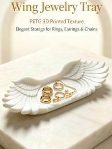 1/2pcs INS Cream Style White Wing Jewelry Tray, Desktop Decorative Storage Tray, 3D Stereoscopic Jewelry Storage Dish, Vanity Earring Necklace Ring Storage And Organization, Entryway Key Small Accessories Decorative Storage Ornament, Fairy Gift, Fun Holiday Gift, Halloween, Christmas - View 9