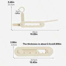 1/2pcs Multi-Hook Foldable Clothes Hanger, Space-Saving Clothing Storage Rack, Portable Hook Design, Travel Essential, Suitable For Hotel, RV, Cruise Ship, Dorm, Closet, Small Bedroom And Other Places - View 2