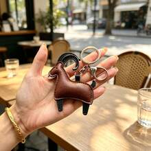 JRESSIAL Handmade PU Leather Goat Shaped Keychain, Cute Animal Bag Charm, Lobster Clasp Key Ring Pendant Decoration, Handbag Car Key Hanger Gift - Coffee - View 6