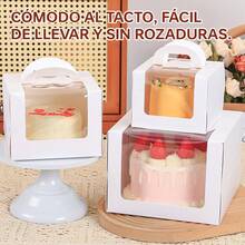 10 Piezas Cajas para Pasteles 6 y 8 Pulgadas con Ventana y Asa, Caja de Repostería Plegable para Panadería, Fiestas y Repostería Casera - Blanco de 6 pulgadas - Ver 8