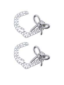 Set Of 8 Multifunctional Clothing Clips – Metal Star, Heart, And Ribbon Designs – Clips For Cinching Pant Hems And Securing Sleeves – Universal Use For Shirts And Pants – Creative Decorative Buckle-Chain Clips – Pant Hem Shortening And Organizing Tools - Multicolor - View 13