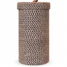 Hand-Woven Toilet Paper Holder - Woven Toilet Paper Storage Rack With Lid And Storage Basket, Freestanding Bathroom Organizer, Holds 3 Extra Large Rolls, Suitable For Bathroom And Under Sink, Toilet Paper Holder Home Storage, Bathroom, Modern Home Storage Solution - Multicolor - View 6