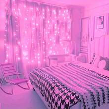 Lampu Hias Tirai LED 3/6m Bertenaga Baterai AA 8 Mode Lampu Hias Peri Dekorasi Natal untuk Kamar Tidur dan Rumah - Lampu tirai kotak baterai AA - View 23