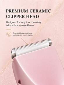 2-In-1 Women's Electric Body Trimmer & Bikini Trimmer, Rechargeable Ceramic Blade Rotary Shaver, Detachable And Washable, Suitable For Sensitive Areas, Underarms, Legs And Facial Hair, USB-C Interface, Wireless Portable Travel Design - Size - View 6