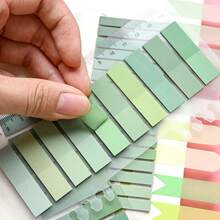 5pcs/Pack Index Tabs Labels PET Semi-Transparent Green Series Sticky Notes Marker Tabs Student Textbook Record Tabs Reading Notebook Message Tabs School Supplies Back To School Supplies Ultra-Thin Index Tabs - one-size - View 3