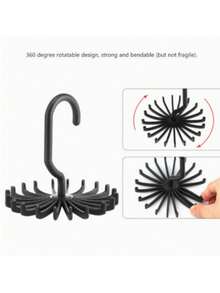 2pcs Multi-Function Non-Slip 360° Rotating Hooks, 20 Hooks, Scarf & Tie Rack, Holder, Storage Organizer, Suitable For Gender Reveal Party, Perfect Gift For Colleagues, Friends And Family, Back To School Essential - Multicolor - View 2