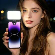 Portable Rechargeable LED Fill Light Selfie Light, Mirror Makeup Lamp, LED Phone Light With 3 Lighting Mode, Clip-On Fill Light , Makeup, Live Stream, Zoom Conference Clip Video/Photos Light/Fairy Lights/Room Lights For Phone, Camera, Notebook 250mAh - Square - View 14