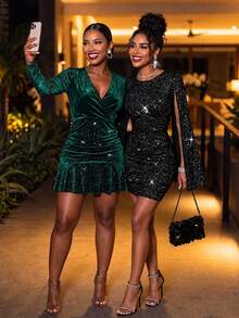 Women's Glamrae Elegant Dresses, Lace Backless Party Dress, Halloween Costume - Black - View 2