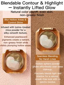 Palet Kontur & Highlight Dua Warna Physicians Formula, Portabel untuk Membentuk & Mencerahkan Struktur Tulang Alami - Cokelat asap pinus + putih porselen - View 2