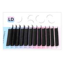 12排 J/L/M/LC/LD/L+ 捲度 0.03/0.05/0.07/0.10mm 厚度 3D 仿貂毛簇裝濃密豐盈捲翹假睫毛 貓眼效果 柔軟輕盈 睫毛接種套裝 長捲睫毛托盤 - 黑色 - 查看 22