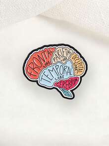 Human Brain Anatomy Enamel Pin Medical Science Lapel Brooch For Jacket Backpack - Multicolor - View 5