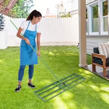 HYYKJ-US Lawn Leveling Rake 180 Degrees Rotation Black Lawn Leveler Tool Lawn Leveling Rake Handle Lawn Leveler For Yard Garden Golf Course, Ease Level Soil Sand Dirt Surfaces - YLNXM7-000100=Green - View 4