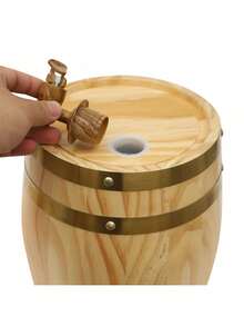 Weinfass mit Zapfhahn,5L Ellipse Bierfass mit Ständer,Whiskyfass für Wein und Spirituosen,Fass Barrel Weinfass für Bars,Vorratskammern,Esszimmer,Küchen und Partys,Log Color - Übersicht 7