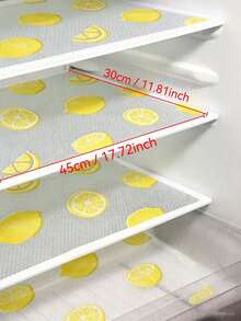 Alfombrillas para refrigerador con patrón de limón tamaño pequeño (16 piezas + 4 piezas) - Limón refrescante - Ver 3