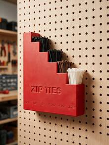 1pc Zip Ties Organizer Rack, Wall Mount Heavy Duty Hook Style Cable Tie Holder, Multi-Layer Durable Storage Hanger For Garage Workshop Tool Organization Storage And Organization - One Size Fits All - View 3