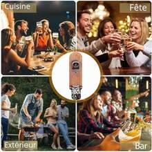 Magnétique Ouvre Bouteille Mural en Bois, Biere Vintage, Décapsuleur Original avec Cap Catcher, Accessoire Bar Exterieur, Cadeau - Voir 5