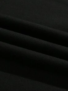 Men's Colorblock Baseball Jacket, Loose Fit, Versatile Commuter Sports Casual Outerwear, Autumn/Winter - Black - View 6