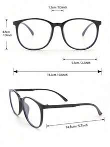 1pc Women's Round Plastic Full Frame Classic Transparent Glasses, Suitable For Gaming, Also A Daily Accessory For Back To School Season - Clear - View 7