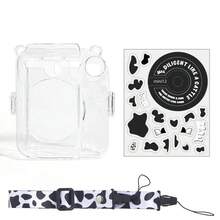Bộ 3 món túi đựng máy ảnh mini 3 trong 1 cho 12 ảnh, vỏ bảo vệ máy ảnh trong suốt dạng pha lê + dây đeo + nhãn dán, chống rơi, chống bụi, chống va đập, túi máy ảnh dễ thương - Xem 16