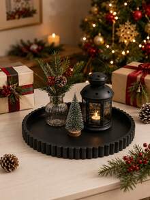 1pc Round Jewelry Tray, Coffee Table Tray, Aromatherapy Holder, Round Storage Tray, Decorative Storage, ABS Plastic Material, Suitable For Living Room, Bedroom, Kitchen, Dining Room, Storage And Organization, Decorative Ornament, Home Decor, Party Decoration, Halloween, Christmas, Housewarming Gift, Gift For Friends - Multicolor - View 7