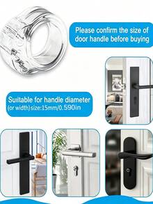 1/3/5/10pcs O-Shaped Door Handle Protector Pads Set, Transparent Anti-Collision Pads, Metal And Rubber Design, Prevent Door And Wall Damage, Noise Reduction, Suitable For Doors, Windows And Walls, Easy Installation - Multicolor - View 3