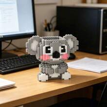 Koala Pen Holder Building Block Assembly Kit, Cool DIY Handmade Construction Stacking Toy, Home Decor Ornament, Valentine's Day, Birthday, Easter, Holiday Gift - Multicolor - View 3