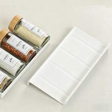 8/4Pcs Clear Acrylic & PP Drawer Spice Rack Tray (Jars Not Included) | Tiered Seasoning Bottle Organizer For Kitchen Drawers & Cabinets | Modern Space-Saving Pantry Storage Shelf - Multicolor - View 8