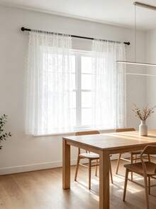2pcs Transparent Lace Bedroom Curtains, Elegant Victorian Style Scalloped Edge Floral Pattern Curtains; Kitchen Curtains; Semi-Transparent Curtains; Polyester Material, Suitable For Living Room And Dining Room Curtains - White - View 15