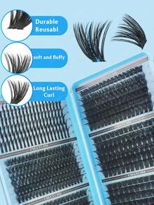 CMAYOME 600/684/708/720pcs D-Curl False Eyelashes, Includes 10D-150D Different Lengths And Pointed Single Eyelashes, Suitable For Various Eye Makeup Styles, Beginner-Friendly, Eyelash Clusters, High Cost-Performance - Multicolor - View 6
