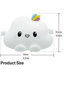 1pc Cute Cloud Silicone Touch Night Light, USB Rechargeable Soft Warm Bedside Lamp, Christmas Holiday Gift For Family, Bedroom Home Decor Night Lamp - Multicolor - View 12