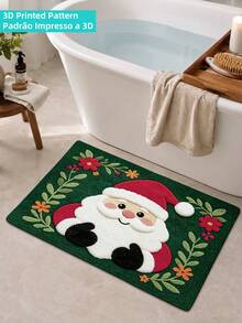 DAJIANG 1pc Santa Claus Door Mat Outdoor Carpet 3D Embroidered Printed Welcome Mat Long Runner Rug TPR Non-Slip Backing Suitable For Bathroom, Indoor, Hallway, Bedroom, Living Room, Bedside, Machine Washable Easy To Clean, Autumn Home Decor Holiday Entry Mat - Multicolor - View 6