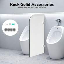 Round‑Edge Public Restroom Urinal Partition, Fade‑Resistant Smooth Wipe‑Clean Surface For Hotel Mall School Hospital - A - View 8