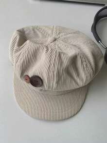Women's Corduroy Newsboy Cap, Vintage Buckle Decor, Painter Beret, Japanese Y2K Style, Beach Travel - Multicolor - View 6